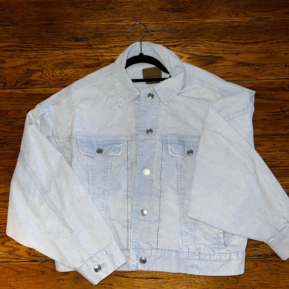 American eagle light blue corduroy jacket